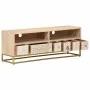 Mueble de TV madera maciza de mango y hierro 110x30x40 cm de , Almacenamiento para CD y DVD - Ref: Foro24-372012, Precio: 160...
