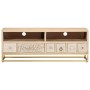 Mueble de TV madera maciza de mango y hierro 110x30x40 cm de , Almacenamiento para CD y DVD - Ref: Foro24-372012, Precio: 162...