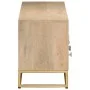 Mueble de TV madera maciza de mango y hierro 110x30x40 cm de , Almacenamiento para CD y DVD - Ref: Foro24-372012, Precio: 160...