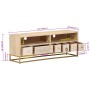 Mueble de TV madera maciza de mango y hierro 110x30x40 cm de , Almacenamiento para CD y DVD - Ref: Foro24-372012, Precio: 162...