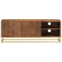 Mueble de TV madera maciza de mango y hierro 110x30x40 cm de , Almacenamiento para CD y DVD - Ref: Foro24-371996, Precio: 232...