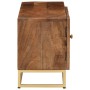 Mueble de TV madera maciza de mango y hierro 110x30x40 cm de , Almacenamiento para CD y DVD - Ref: Foro24-371996, Precio: 232...