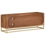 Mueble de TV madera maciza de mango y hierro 110x30x40 cm de , Almacenamiento para CD y DVD - Ref: Foro24-371996, Precio: 232...