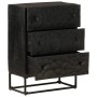 Cómoda madera maciza de mango y hierro negro 55x30x76 cm de , Taquillas y armarios de almacenamiento - Ref: Foro24-372006, Pr...