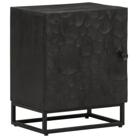 Solid mango wood and black iron bedside table 40x30x50 cm by , Nightstands - Ref: Foro24-372004, Price: 82,50 €, Discount: %