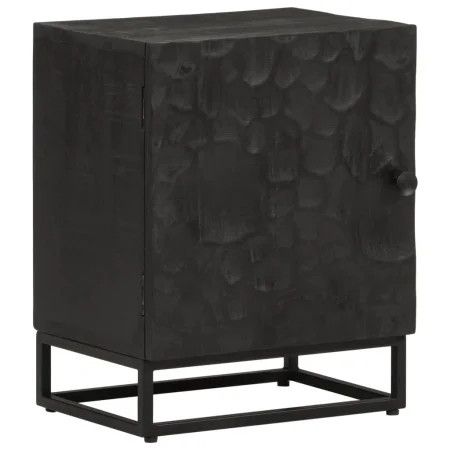 Solid mango wood and black iron bedside table 40x30x50 cm by , Nightstands - Ref: Foro24-372004, Price: 82,50 €, Discount: %