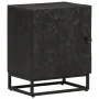 Solid mango wood and black iron bedside table 40x30x50 cm by , Nightstands - Ref: Foro24-372004, Price: 82,50 €, Discount: %