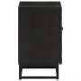 Solid mango wood and black iron bedside table 40x30x50 cm by , Nightstands - Ref: Foro24-372004, Price: 82,50 €, Discount: %