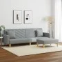 Sofá cama de 2 plazas con almohadas y taburete tela gris claro de , Sofás - Ref: Foro24-3216258, Precio: 363,59 €, Descuento: %