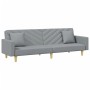 Sofá cama de 2 plazas con almohadas y taburete tela gris claro de , Sofás - Ref: Foro24-3216258, Precio: 334,47 €, Descuento: %