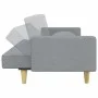 Sofá cama de 2 plazas con almohadas y taburete tela gris claro de , Sofás - Ref: Foro24-3216258, Precio: 363,59 €, Descuento: %