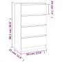 Aparador de madera contrachapada gris hormigón 60x35x98,5 cm de vidaXL, Aparadores - Ref: Foro24-800535, Precio: 90,21 €, Des...