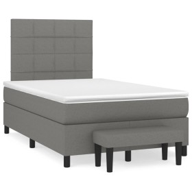 Cama box spring con colchón tela gris oscuro 120x190 cm de , Camas y somieres - Ref: Foro24-3270356, Precio: 427,78 €, Descue...