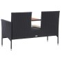 Banco de jardín 2 plazas y mesita ratán sintético negro 143 cm de vidaXL, Bancos de jardín - Ref: Foro24-46146, Precio: 185,2...
