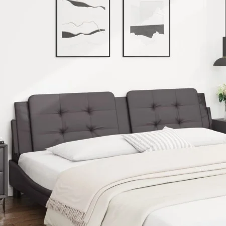 Gray synthetic leather padded bed headboard 200 cm by , Headboards and footboards - Ref: Foro24-374886, Price: 49,56 €, Disco...