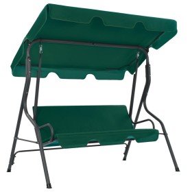 Banco columpio de jardín tela verde 170x110x153 cm de vidaXL, Balancines de jardín - Ref: Foro24-48556, Precio: 165,36 €, Des...