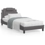 Cama con colchón cuero sintético gris 90x190 cm de , Camas y somieres - Ref: Foro24-3208764, Precio: 266,25 €, Descuento: %