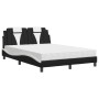 Cama con colchón cuero sintético negro y blanco 120x200 cm de , Camas y somieres - Ref: Foro24-3208787, Precio: 381,78 €, Des...
