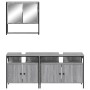 Set de muebles de baño 3 pzas madera contrachapada gris sonoma de , Muebles de baño - Ref: Foro24-3214668, Precio: 173,04 €, ...