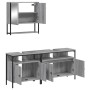 Set de muebles de baño 3 pzas madera contrachapada gris sonoma de , Muebles de baño - Ref: Foro24-3214668, Precio: 173,04 €, ...