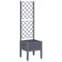 Jardinera con enrejado PP gris 40x40x142 cm de , Maceteros y jardineras - Ref: Foro24-367916, Precio: 55,87 €, Descuento: %