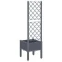 Jardinera con enrejado PP gris 40x40x142 cm de , Maceteros y jardineras - Ref: Foro24-367916, Precio: 55,87 €, Descuento: %