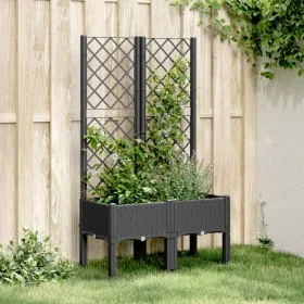 Jardinera con enrejado PP negro 80x40x142 cm de , Maceteros y jardineras - Ref: Foro24-367923, Precio: 69,67 €, Descuento: %