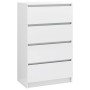 Aparador de madera contrachapada blanco brillante 60x35x98,5 cm de vidaXL, Aparadores - Ref: Foro24-800537, Precio: 125,49 €,...
