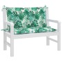 Cojines banco jardín 2 uds tela estampado de hojas 100x50x7 cm de , Cojines para sillas y sofás - Ref: Foro24-379035, Precio:...