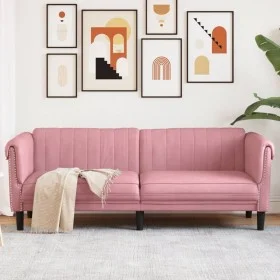 Sofá de 3 plazas terciopelo rosa de , Sofás - Ref: Foro24-372588, Precio: 297,76 €, Descuento: %