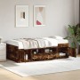 Tumbona con cajones madera ingeniería roble ahumado 100x200 cm de , Camas y somieres - Ref: Foro24-3280241, Precio: 206,78 €,...