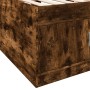 Tumbona con cajones madera ingeniería roble ahumado 100x200 cm de , Camas y somieres - Ref: Foro24-3280241, Precio: 206,78 €,...