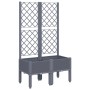 Jardinera con enrejado PP gris 80x40x142 cm de , Maceteros y jardineras - Ref: Foro24-367921, Precio: 74,61 €, Descuento: %