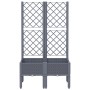 Jardinera con enrejado PP gris 80x40x142 cm de , Maceteros y jardineras - Ref: Foro24-367921, Precio: 74,61 €, Descuento: %