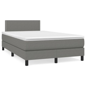 Cama box spring con colchón y LED tela marrón oscuro 120x190 cm de , Camas y somieres - Ref: Foro24-3270033, Precio: 391,44 €...