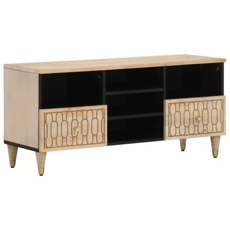 Mueble de TV madera maciza de mango 100x33x46 cm de , Muebles TV - Ref: Foro24-358266, Precio: 76,00 €, Descuento: %