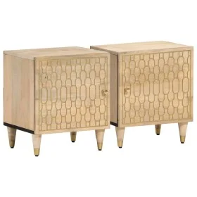 Mesitas de noche 2 uds madera maciza de mango 40x33x46 cm de , Mesitas de noche - Ref: Foro24-358245, Precio: 103,04 €, Descu...