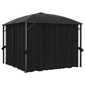 Cenador con cortinas gris antracita 300x300x265 cm de vidaXL, Carpas y cenadores - Ref: Foro24-48600, Precio: 550,85 €, Descu...