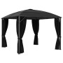 Cenador con cortinas gris antracita 300x300x265 cm de vidaXL, Carpas y cenadores - Ref: Foro24-48600, Precio: 550,85 €, Descu...