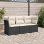 Set de sofás de jardín con cojines 3 pzas ratán sintético negro de , Conjuntos de jardín - Ref: Foro24-3249045, Precio: 201,6...