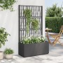 Jardinera con enrejado PP gris oscuro 80x36x140 cm de , Maceteros y jardineras - Ref: Foro24-368780, Precio: 112,65 €, Descue...