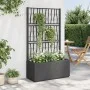 Jardinera con enrejado PP gris oscuro 80x36x140 cm de , Maceteros y jardineras - Ref: Foro24-368780, Precio: 105,84 €, Descue...