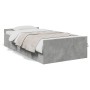 Cama con cajones madera de ingeniería gris hormigón 75x190 cm de , Camas y somieres - Ref: Foro24-3280352, Precio: 111,56 €, ...
