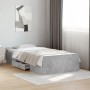 Cama con cajones madera de ingeniería gris hormigón 75x190 cm de , Camas y somieres - Ref: Foro24-3280352, Precio: 111,56 €, ...