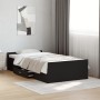 Cama con cajones madera de ingeniería negra 75x190 cm de , Camas y somieres - Ref: Foro24-3280350, Precio: 115,16 €, Descuent...