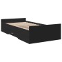 Cama con cajones madera de ingeniería negra 75x190 cm de , Camas y somieres - Ref: Foro24-3280350, Precio: 115,16 €, Descuent...
