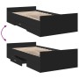 Cama con cajones madera de ingeniería negra 75x190 cm de , Camas y somieres - Ref: Foro24-3280350, Precio: 115,16 €, Descuent...