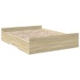 Cama con cajones madera ingeniería roble Sonoma 150x200 cm de , Camas y somieres - Ref: Foro24-3280288, Precio: 146,10 €, Des...