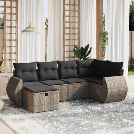 Set de muebles de jardín 6 pzas y cojines ratán sintético gris de , Conjuntos de jardín - Ref: Foro24-3264106, Precio: 388,94...