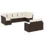 Set de sofás de jardín 9 pzas y cojines ratán sintético marrón de , Conjuntos de jardín - Ref: Foro24-3219413, Precio: 576,25...